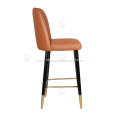 Orange faux leather bar stool